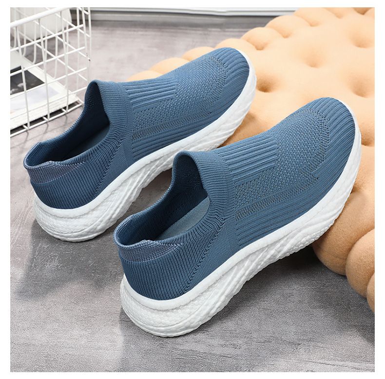 Women's shoes new casual sports shoes running shoes soft sole lazy shoes trendy flying woven slip on shoes_voghion.com