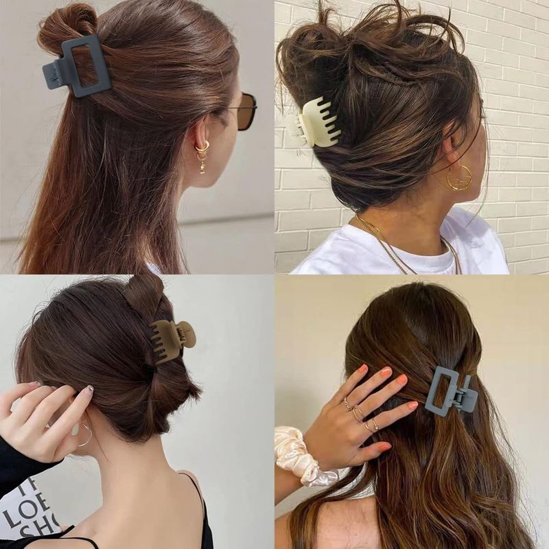 Copricapo di colore solido, piccolo fermaglio geometrico, clip a squalo, fermaglio per coda di cavallo alta, accessori per capelli_voghion.com