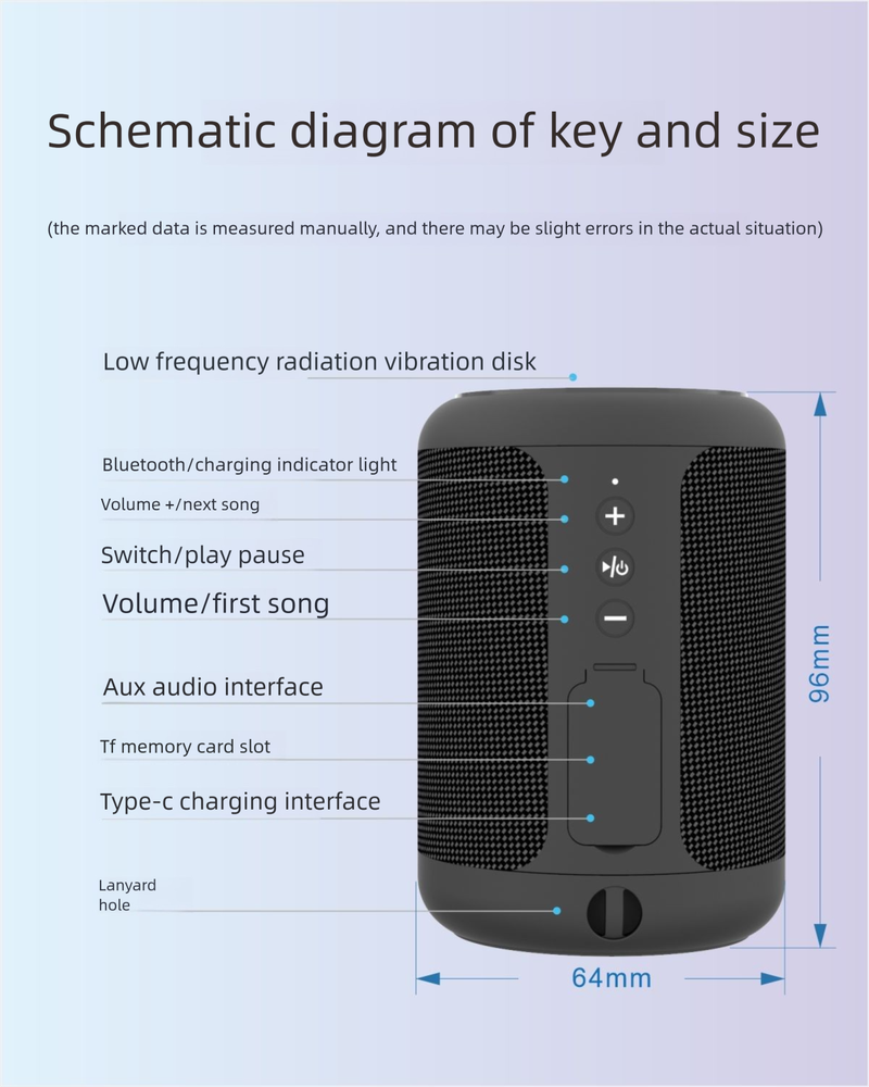 High-end Bluetooth High Volume Super Bass Subwoofer Square Wireless Portable Waterproof Mini Speaker Car Outdoor_voghion.com