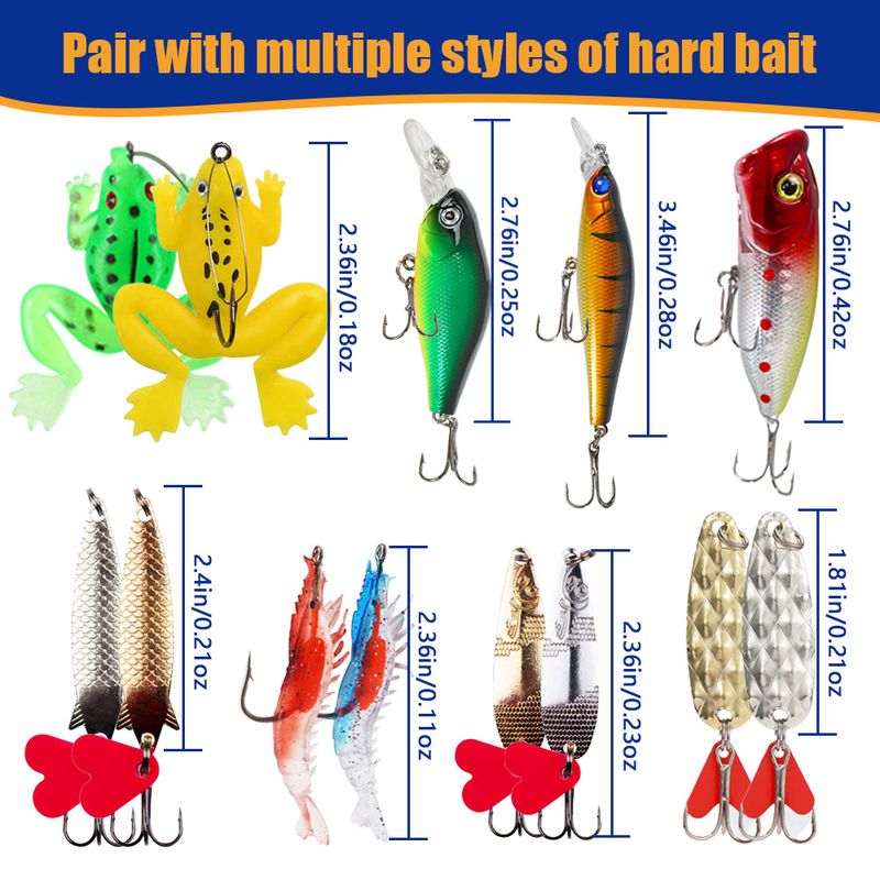 465g 24-Piece Fishing Plastic Bait Lure Tractor Minnow Christmas Gift Set_voghion.com
