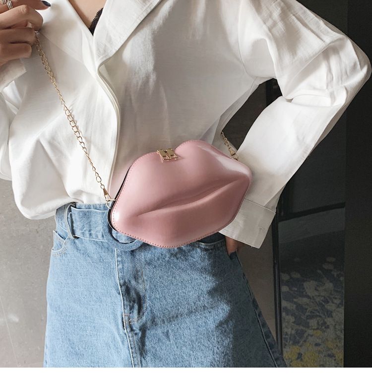 2021 Sommer neue Lippen Mini Make-up kleine Tasche Mode Candy Schulter Umhängetasche Kette Tasche Damentasche_voghion.com