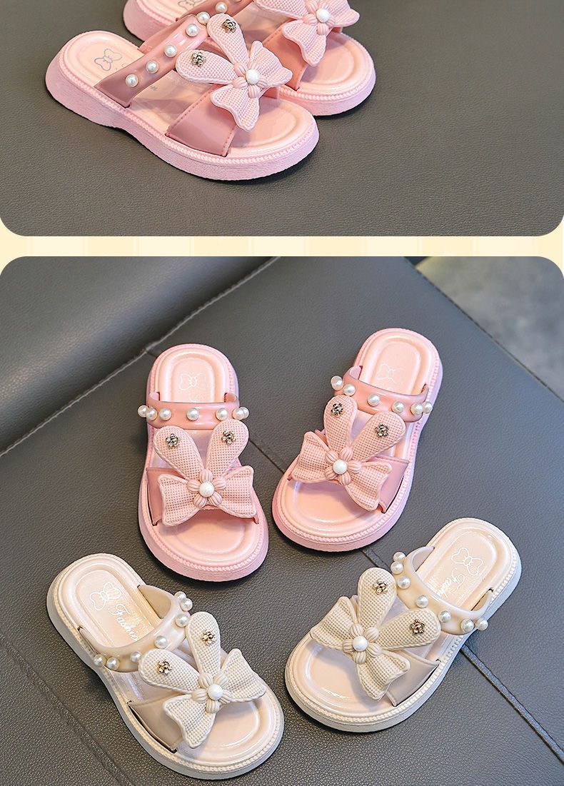 Mädchen mädchen hausschuhe mode niedlichen bogen prinzessin sommer sandalen kinder indoor und outdoor hausschuhe_voghion.com