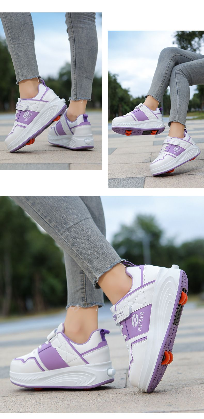 Heelys Kinderschoenen Vierwieler Studentenversie Sportschoenen Dubbele Rij Goedkope Heren- en Damesschaatsen Vliegende Schoenen Met Wielen Kinderschoenen_voghion.com