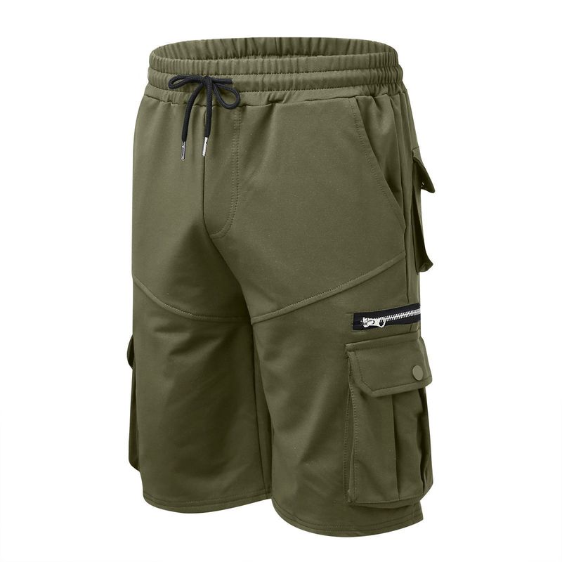 Europäesch an amerikanesch Männer Summer Overalls Hosen Kotteng locker Plus Size Fënneft Hosen Männer Multi-Täsch Casual Hosen_voghion.com