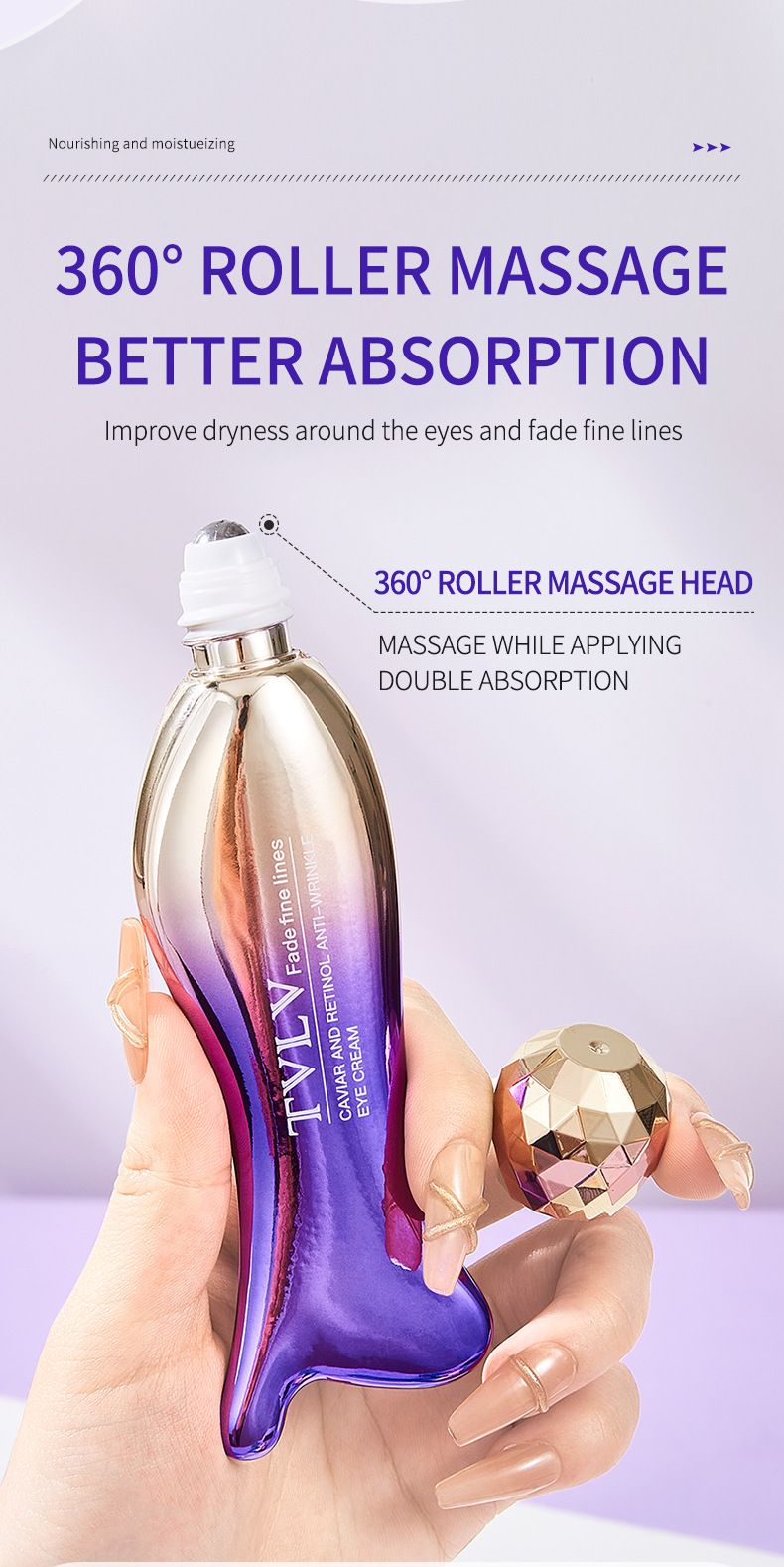 Crema contorno occhi antirughe al caviale e retinolo TVLV, un prodotto popolare, nutre, idrata e idrata_voghion.com