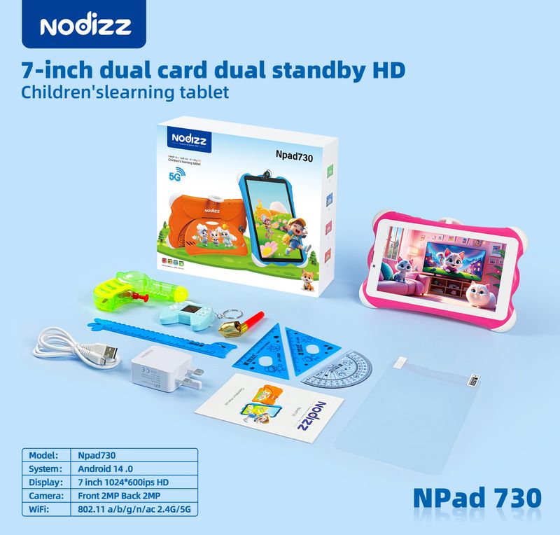 7 inç çocuk çizgi film NPAD730 SIM+WiFi çift kart öğrenci tablet PC_voghion.com