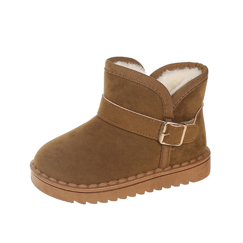 Bottes courtes épaisses en peluche pour enfants, chaussures chaudes à semelles souples en coton, bottes d'hiver pour filles, 2024_voghion.com