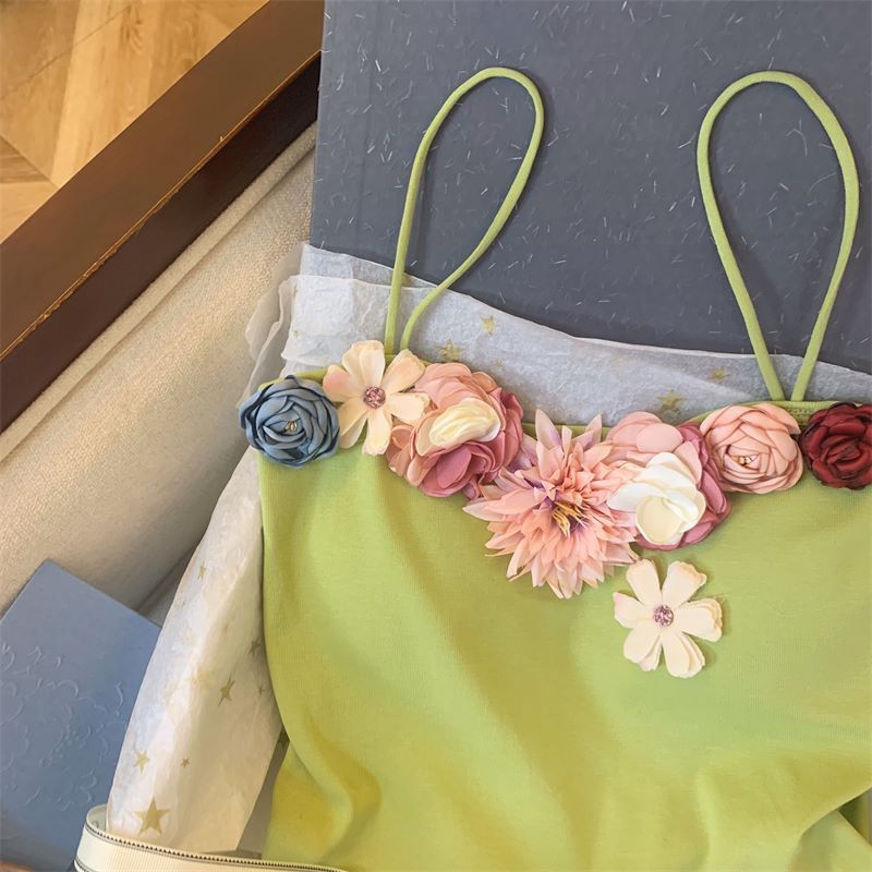 Dianruo 6342 Canotta estiva con scollo quadrato Sweet & Chic – Canotta floreale con lacci per donna (S-L)_voghion.com