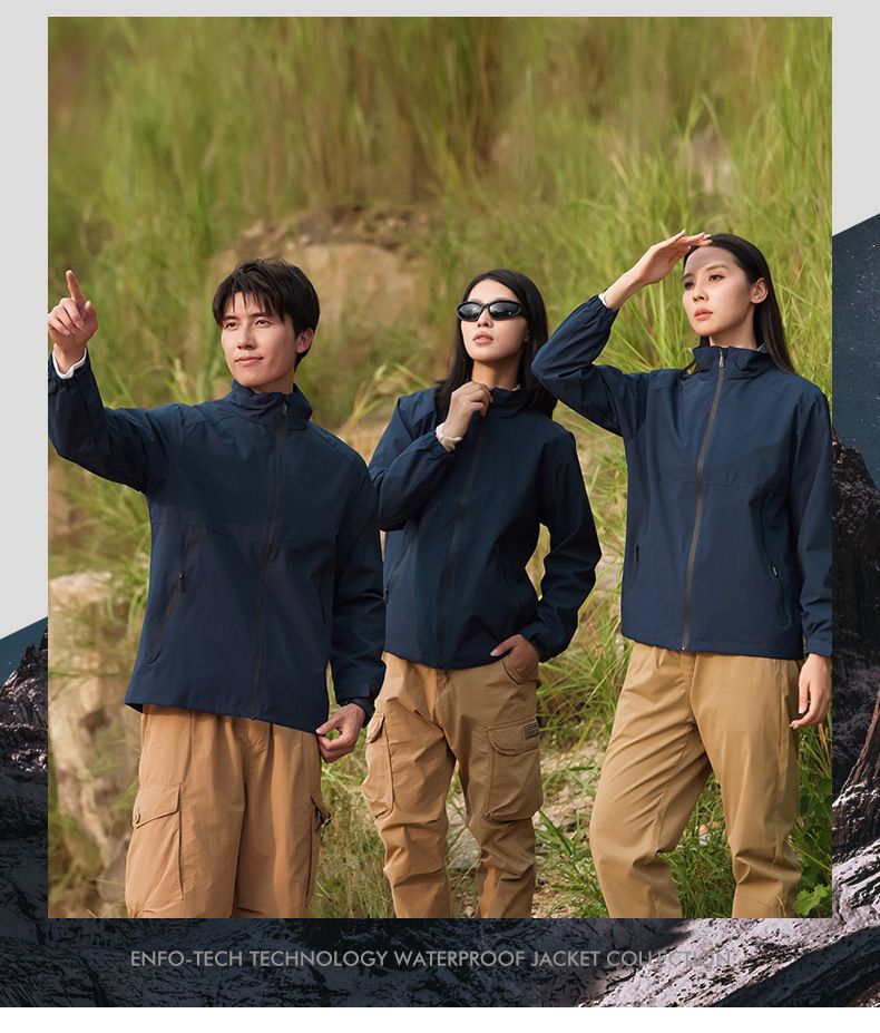 Men's Three-Proof Workwear Stand Collar Jacket Outdoor Multi-Functional Thin Breathable Waterproof Coat_voghion.com