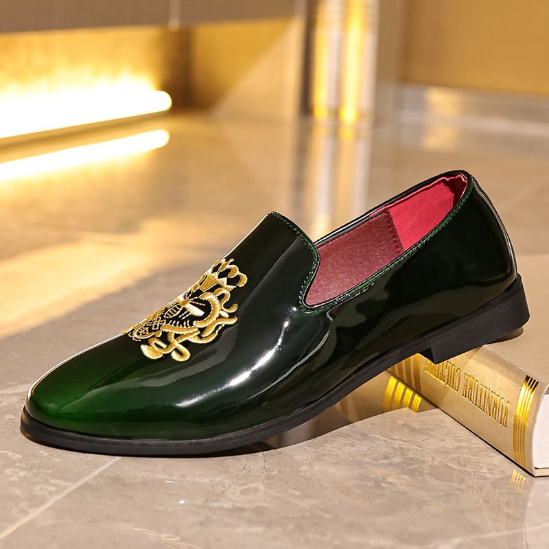 Leder-Loafer mit Stickerei, One-Foot-Business-Leder-Herrenschuhe, trendige High-End-, atmungsaktive und geruchsneutrale Füße_voghion.com