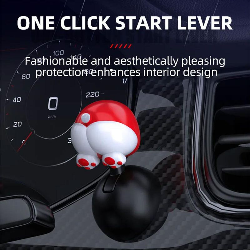 Pseća stražnjica Auto Jedan klik Ručica Kreativni poklopac prekidača paljenja 41mm Zaštita gumba Start Stop Uređenje interijera_voghion.com
