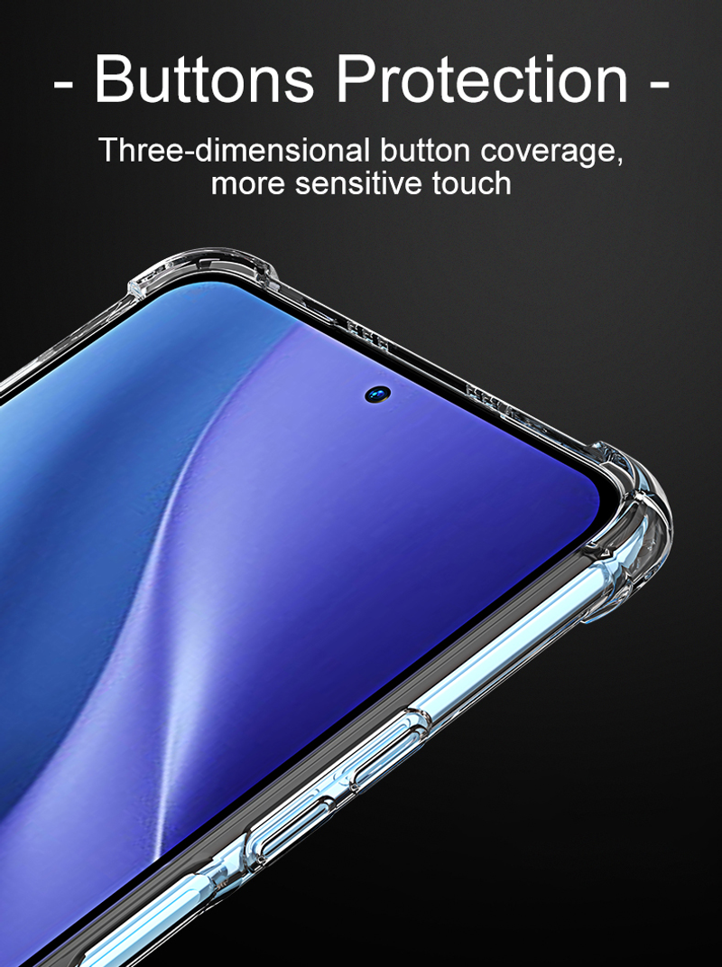Xiaomi Redmi Note 11 10 9 8 11T 10T 10S 9S 8T için Darbeye Dayanıklı Silikon Telefon Kılıfı Şeffaf Yumuşak Kılıf_voghion.com