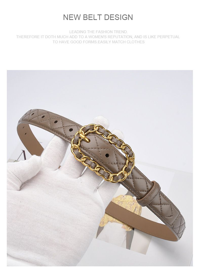 Leather women's belt with casual belt Women's leather two-layer cowhide belt Fine belt_voghion.com