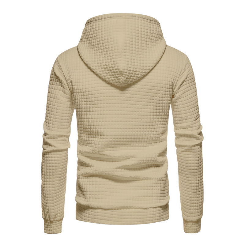 Set sportivo con cappuccio a quadri piccoli jacquard casual a maniche lunghe autunno/inverno 2024 da uomo_voghion.com