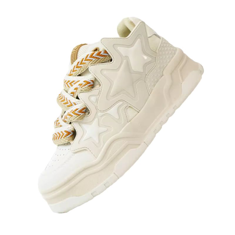 Song Yaxuan Scarpe da papà in stile cinese chic con stelle beige e crema, per coppie piccole_voghion.com