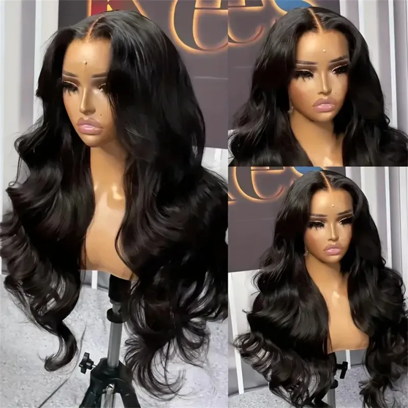 Perruques de cheveux humains en dentelle transparente sans colle, perruques de fermeture ondulées pour femmes, densité 150% 180%, cheveux brésiliens_voghion.com