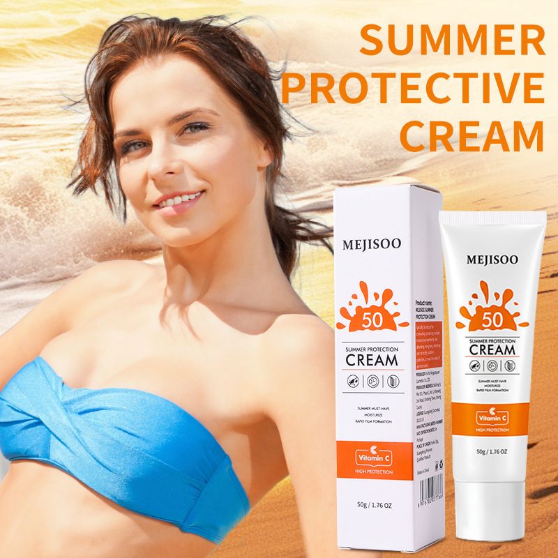 Loción de protección solar de verano con protección UV y crema bloqueadora solar hidratante._voghion.com