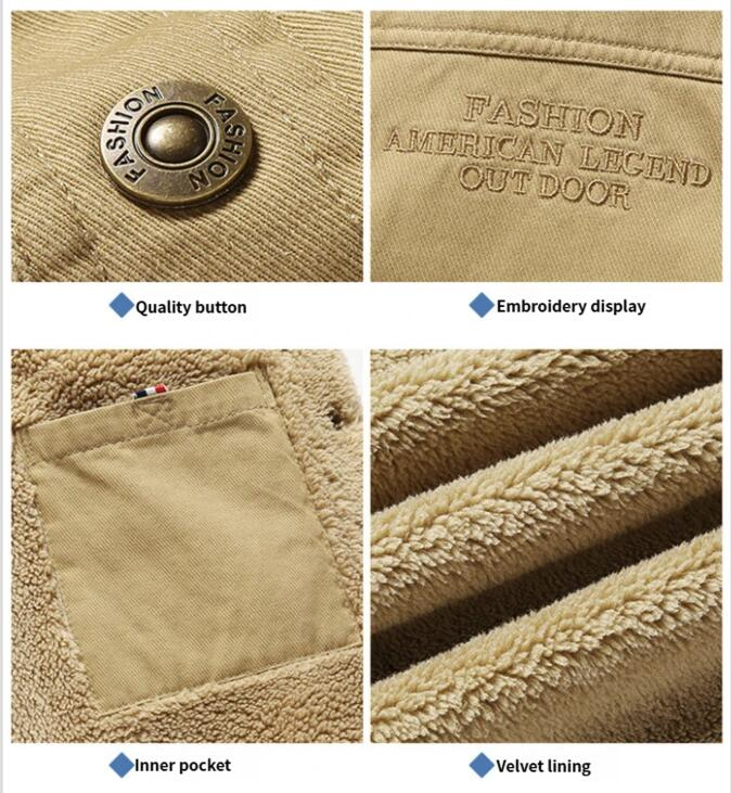 Giacca da uomo con colletto rovesciato, stile casual, in pile di cotone lavato, autunno inverno 2023_voghion.com