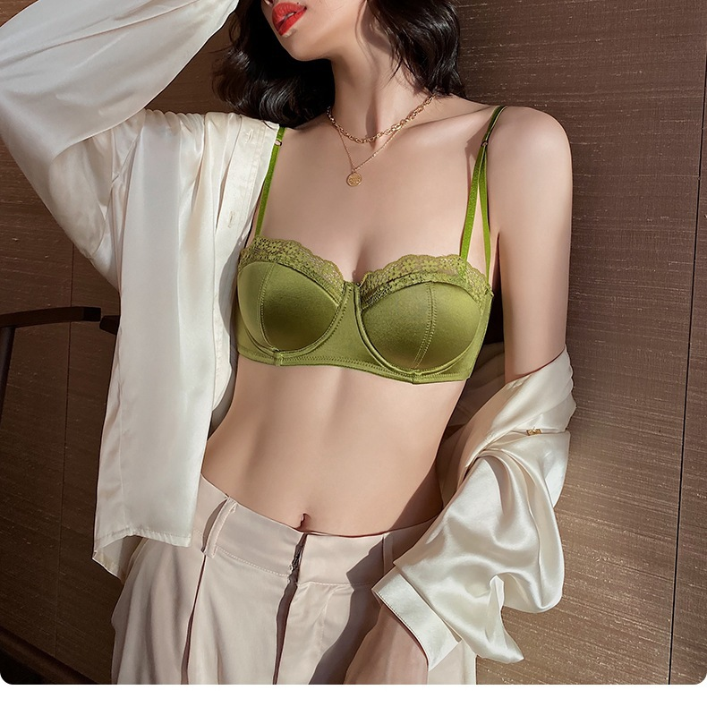 Nuovo reggiseno sexy in raso sottile da donna in stile francese con seno grande e piccolo supporto superiore_voghion.com