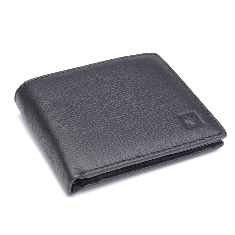 100% äkta läder herrplånbok nytt märkesväska för män svart brun bifold RFID-blockerande läderplånbok myntficka_voghion.com