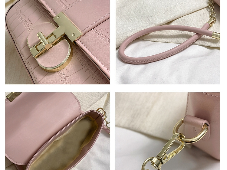 Borsa tote a tracolla semplice da donna alla moda con chiusura a spalla in rilievo in coccodrillo_voghion.com