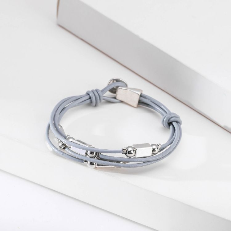 Meerlaagse dunne leren armband Retro persoonlijkheid zomer strand vakantie stijl eenvoudige casual armband_voghion.com