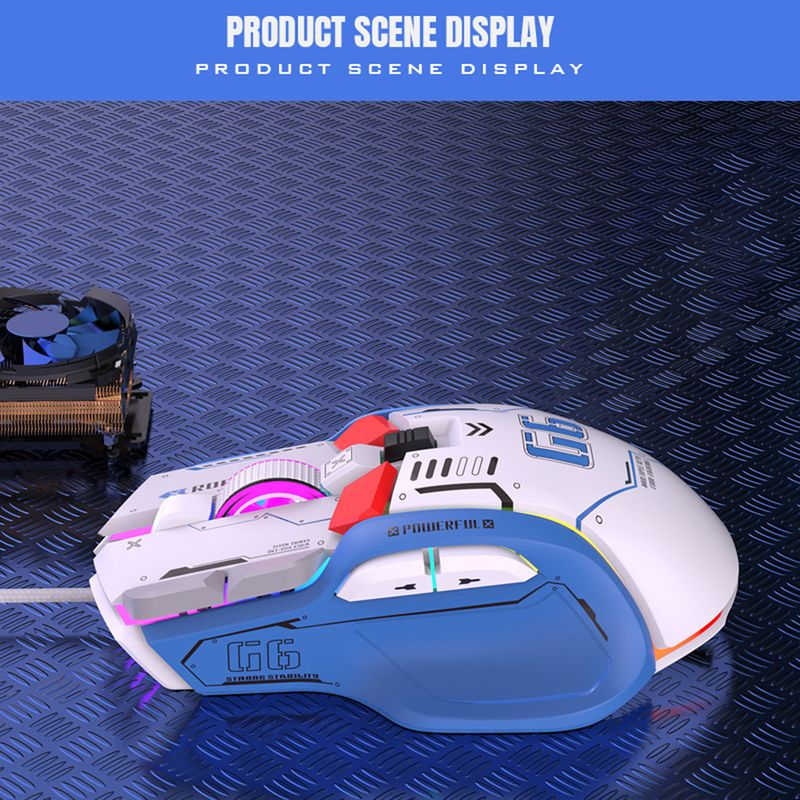 Wired Mechanical Appearance 13 Lighting Modes Anti-slip Sensitive Touch ro Programming 10 Buttons USB Optical Gaming_voghion.com