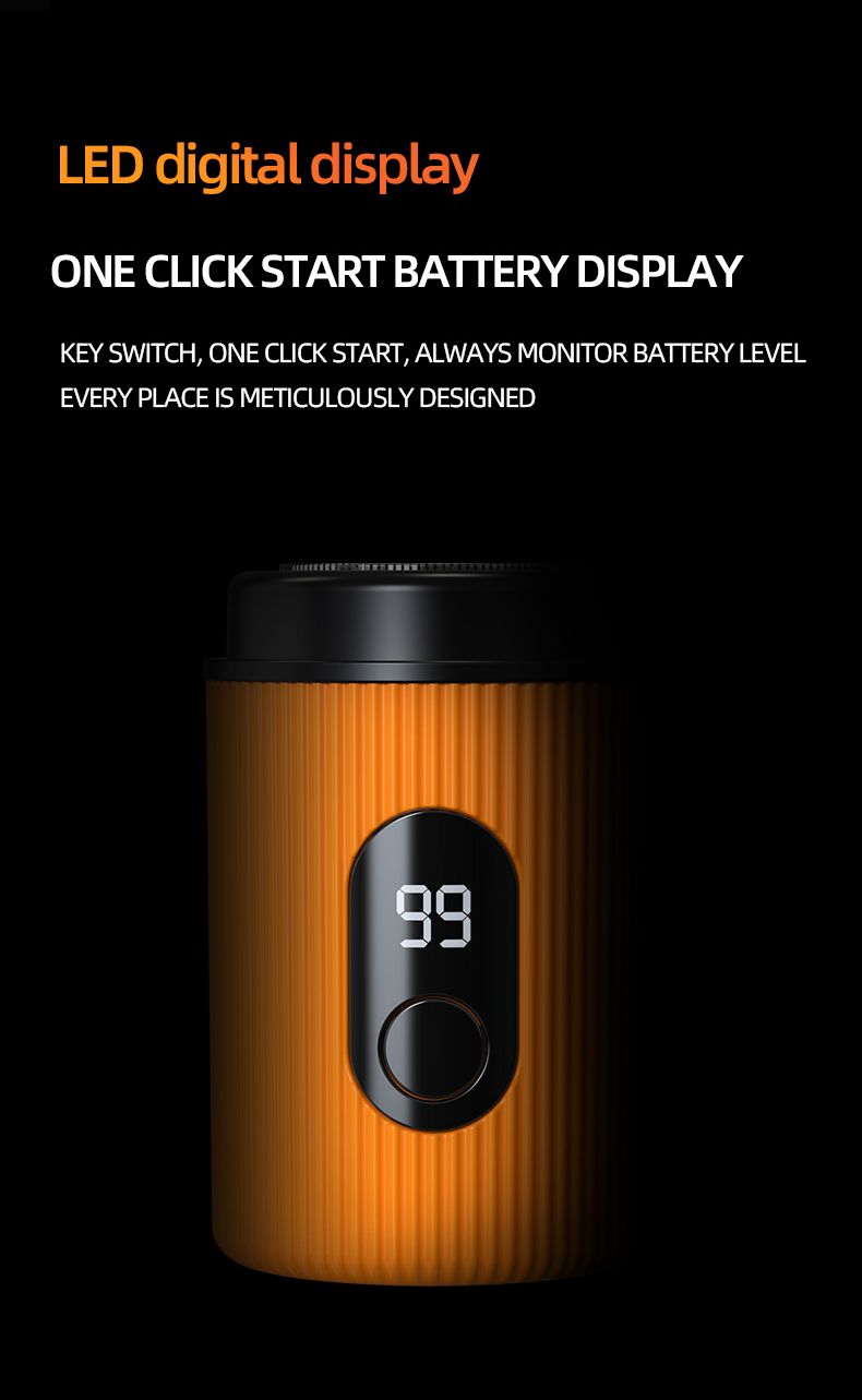Rasoio elettrico con display digitale - Regolabarba ricaricabile a doppia lama con schermo LED_voghion.com
