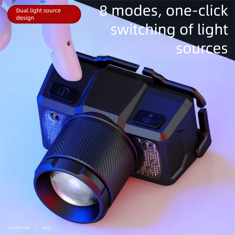 Lampada frontale Shenhuo SupFire Luce forte Ultra luminosa Batteria a lunga durata Ricaricabile Sensore notturno per esterni Impermeabile Lavoro_voghion.com