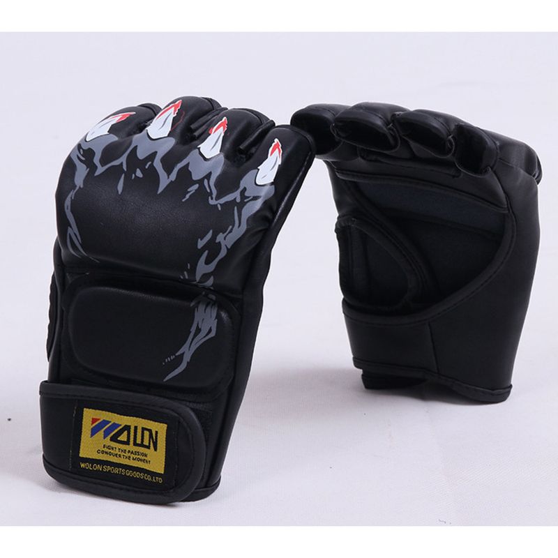 Sanda Boxen Kampftraining Praktischer Wettkampf MMA Vergrößerte und Verdickte Langlebige Fitnesshandschuhe Auslaufsichere Finger_voghion.com