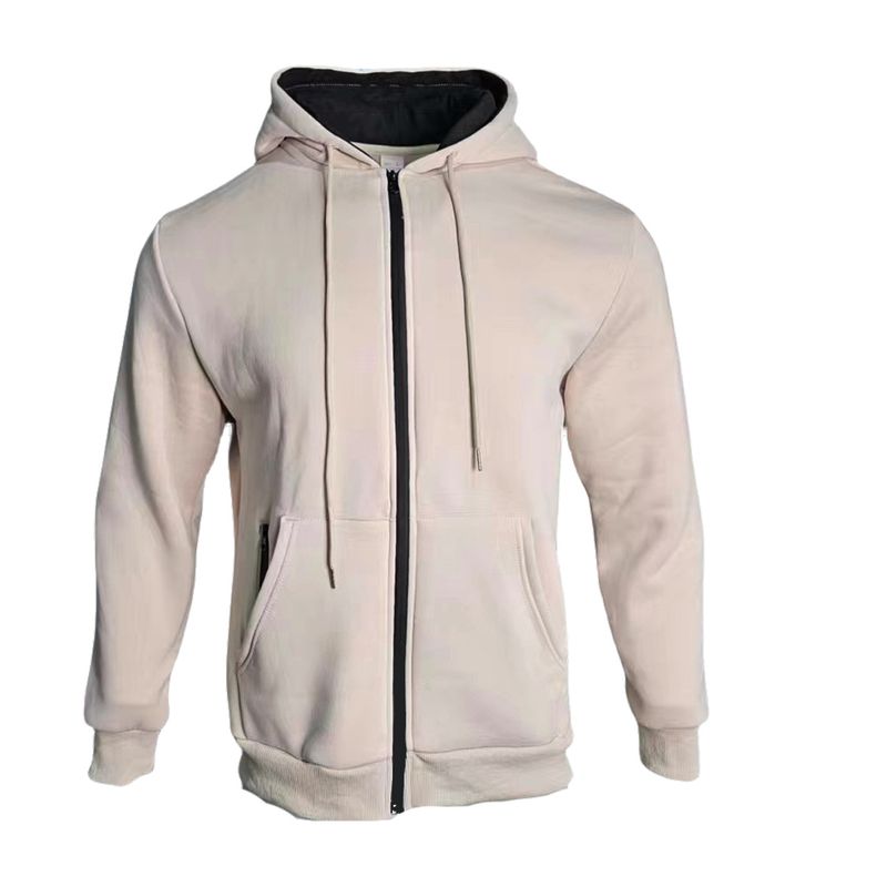 Felpa con cappuccio e zip foderata in pile da uomo – Calore e comfort invernali (blu navy/nero/grigio chiaro/kaki) – Isolamento confortevole, vestibilità comoda (S-XXXL)_voghion.com