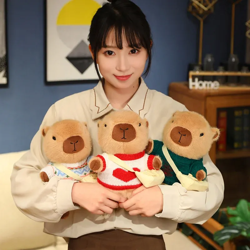 Kapybara pliušiniai gyvūnai Žaislai Kūrybiniai animaciniai filmukai įdaryti lėlės Kawaii kambario dekoras Išskirtinės gimtadienio dovanos gali pakeisti drabužius_voghion.com