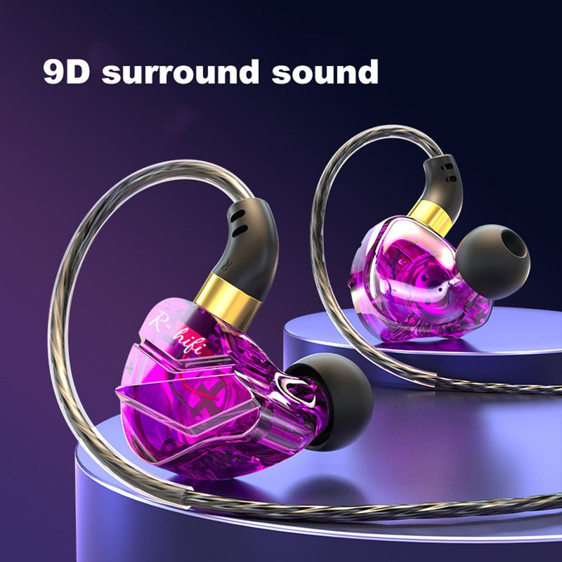 Wired with Microphone Stereo Surround 3.5mm Interface Sports Earphone Daily Life_voghion.com