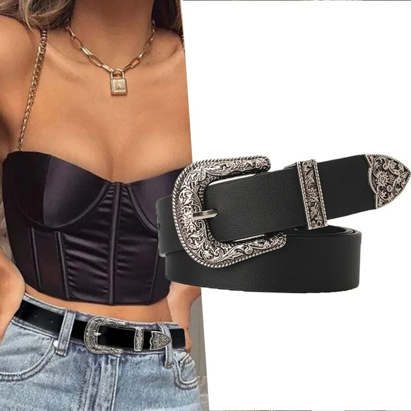 HOT Adjustable Boho Wetern Fashion Jeans Women's Round Buckle Cinturones Para Mujer Ceinture Femme Belt_voghion.com