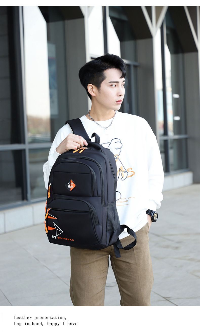 Fashionable letter printed sports made of PVC material, high school student backpack, large capacity, load reducing_voghion.com