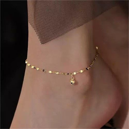 Cavigliera versatile con ciondolo a forma di perlina rotonda, stile di lusso, dolce e piccante, per ragazze e giovani, con labbra e piedi._voghion.com