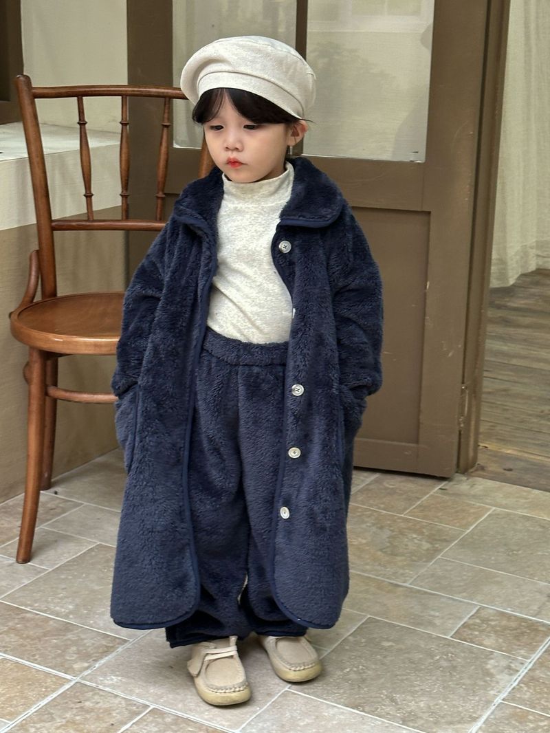 Pijamas de franela para niños, camisón largo de otoño/invierno para bebés, conjunto de ropa de casa de terciopelo Coral para niños y niñas_voghion.com
