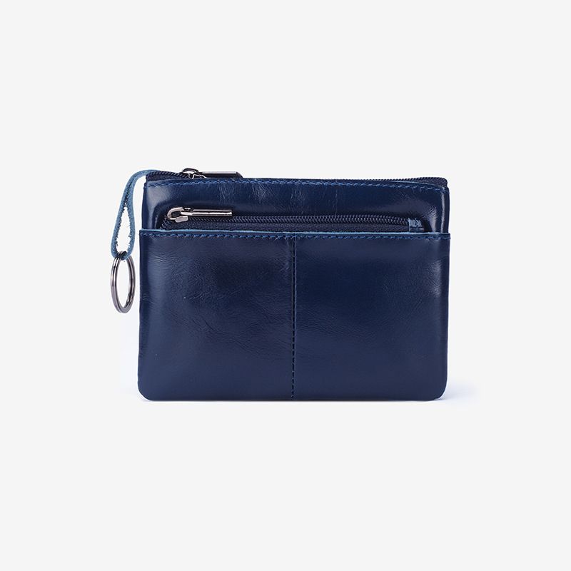 2025 Nuovo portamonete unisex con cerniera corta in pelle bovina con strato superiore, portachiavi e porta carte_voghion.com