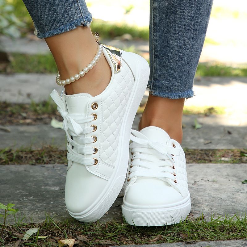Scarpe da tavola casual, suola sportiva, studenti, moda, scarpe basse piccole bianche_voghion.com