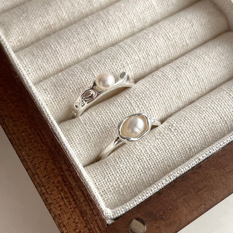 Irregular freshwater pearl ring for women, light luxury, open, niche design, high-end, simple and versatile, personalized index finger ring_voghion.com