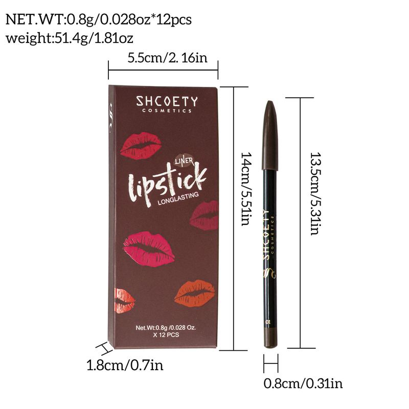 Lip Liner 12 Color Lip Liner Set Matte Nude Lipstick Long Lasting Non Fading Hook Lip Pencil Makeup_voghion.com