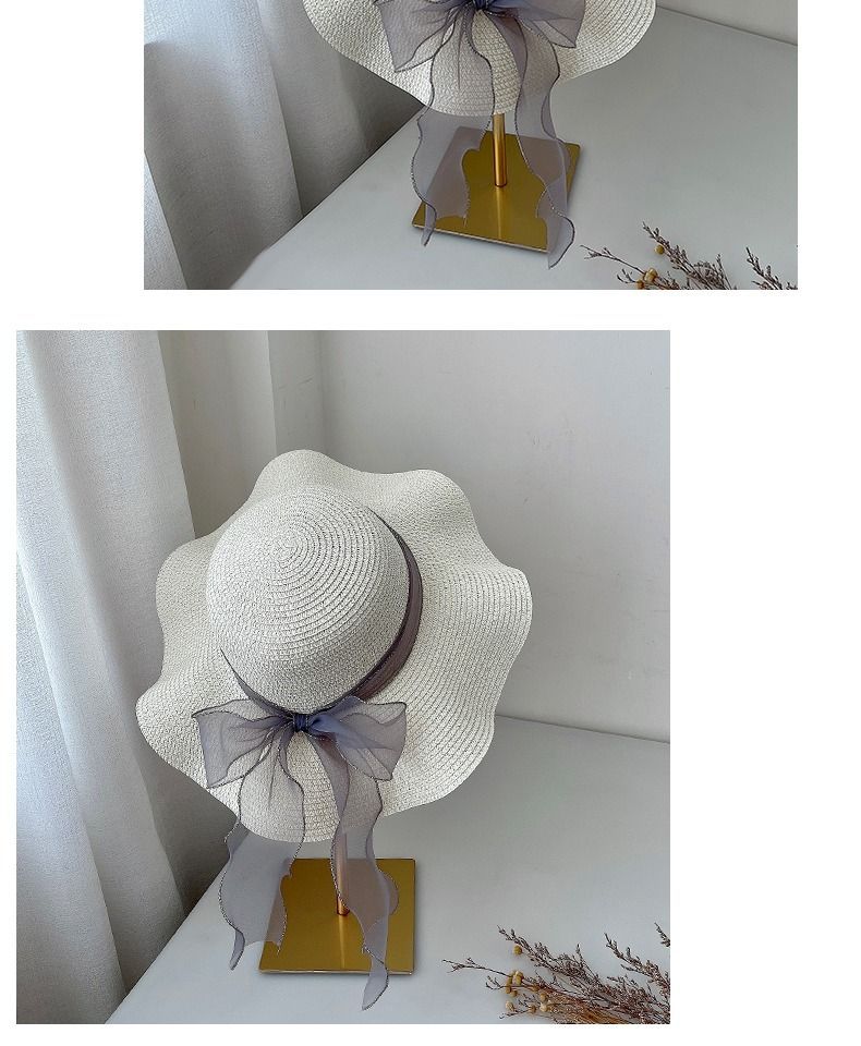 Summer large brimmed straw women's foldable beach UV resistant hat, sun protection hat_voghion.com