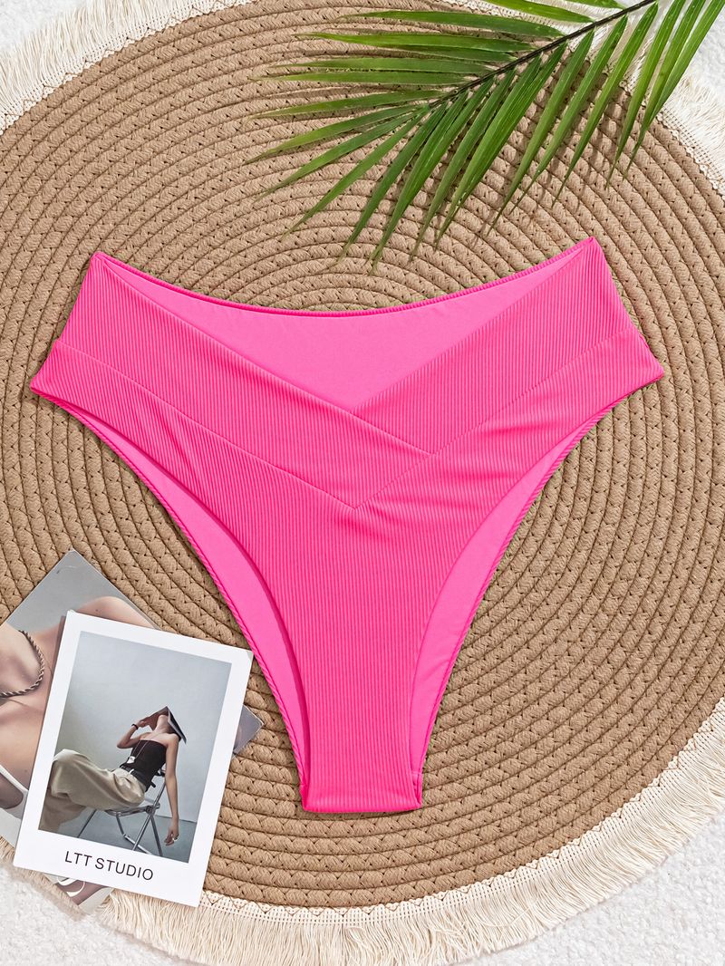 Costume da bagno da donna a vita alta, in tessuto morbido con motivo a croce a righe verticali, per spiaggia, vacanze, piscina e feste_voghion.com