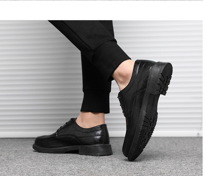Męskie buty ślubne Derby Toe ze skóry Oxford, okrągłe_voghion.com