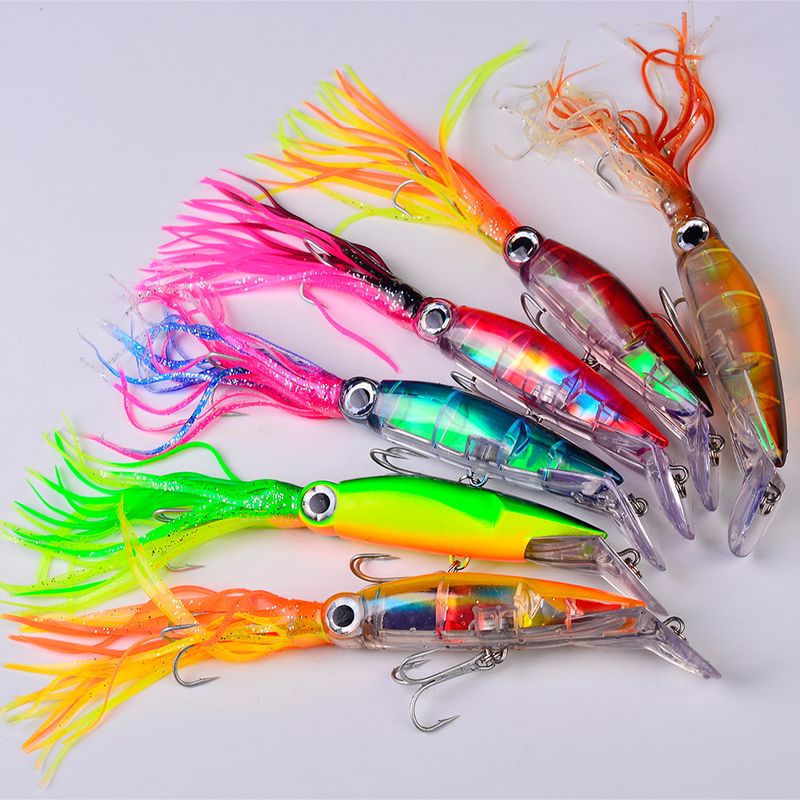 Esca artificiale in plastica da 14 cm con calamaro baffi, esca dura da pesca in mare da 40 g DW32_voghion.com