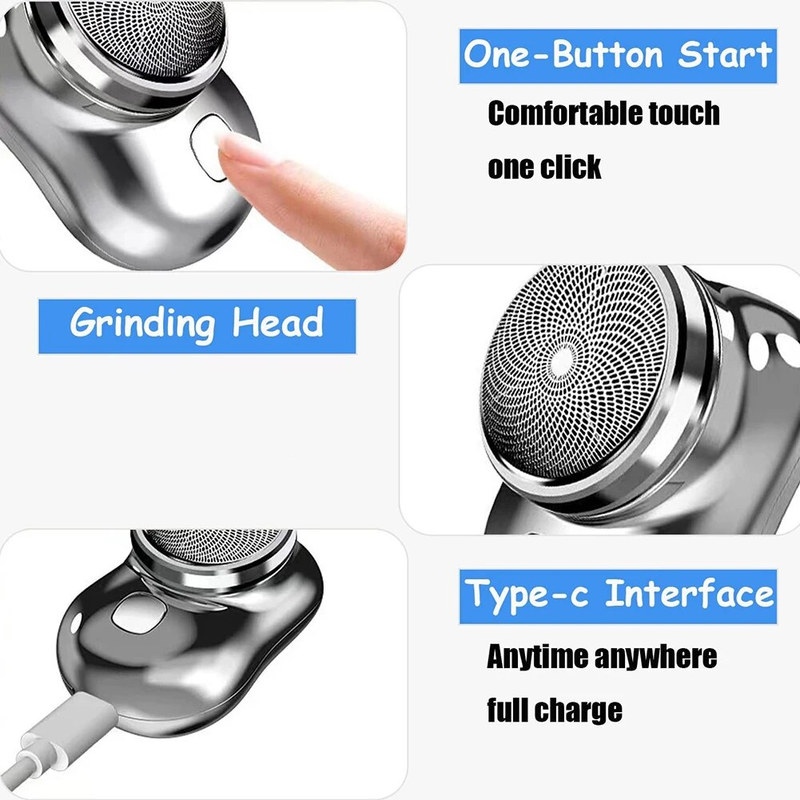 1pc Mini upgraded with 6-blade portable mini charging travel electric shaver for men's shavers_voghion.com