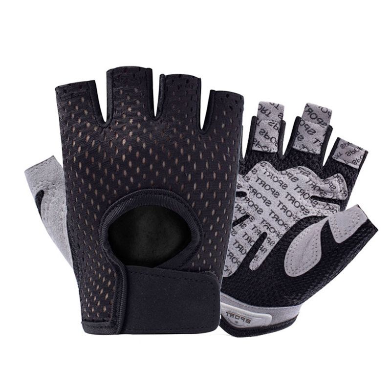 Paar Halbfingerhandschuhe Mesh Atmungsaktive Outdoor-Radsporthandschuhe_voghion.com