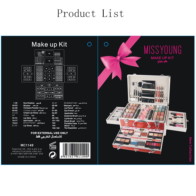 MissYoung Professional 8-kleuren oogschaduwpalet make-upset - vakantiegeschenkset voor schoonheidsspecialisten en beautyliefhebbers (MC1149)_voghion.com