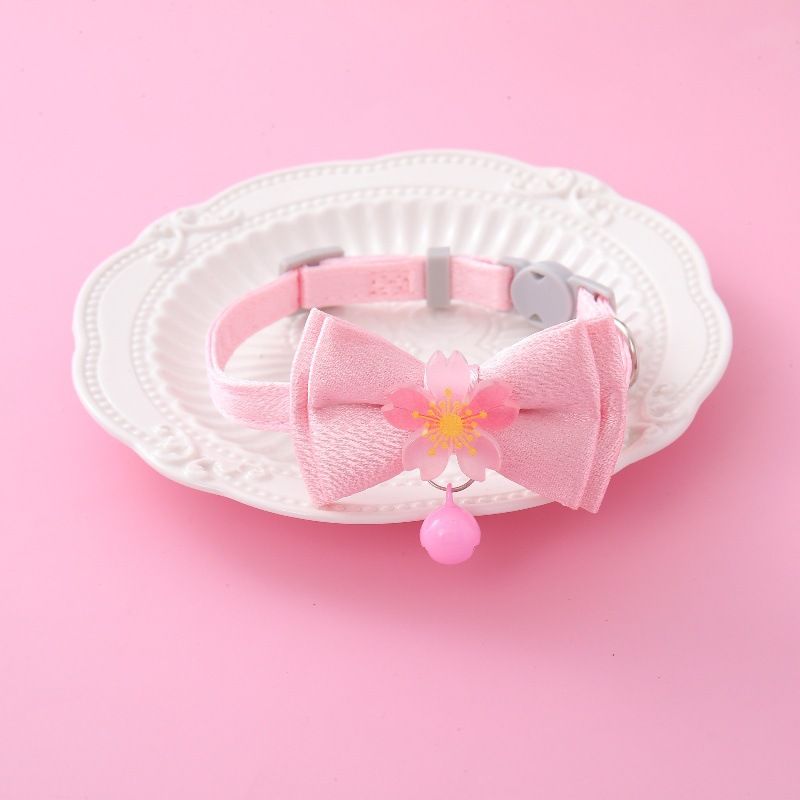 Collare per gatti con campanellino e fiocco in pizzo rosa Fairy, accessori per animali domestici_voghion.com