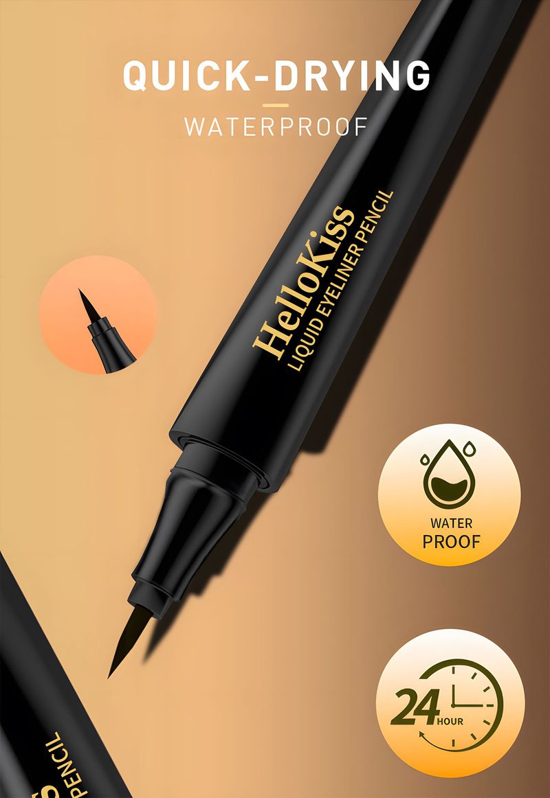 HelloKiss eyeliner liquido a rapida asciugatura, impermeabile, resistente al sudore, naturale, anti-sbavature_voghion.com